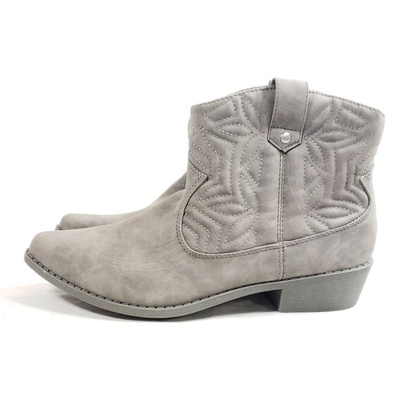 Arizona Jean Co. Womens Size 10 Western Ankle Boots Gray - Picture 3 of 9